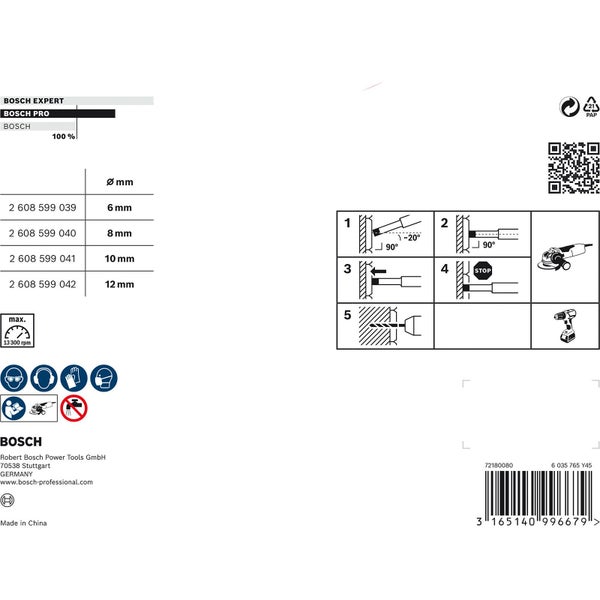 Bosch PRO Ceramic dry X-Lock Bohrkronen-Set 6; 8; 10; 12,0x30; 30; 30; 30 mm - 2607017579