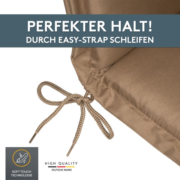 Easy-Strap-Schleife für perfekten Halt an einer Kissenauflage.