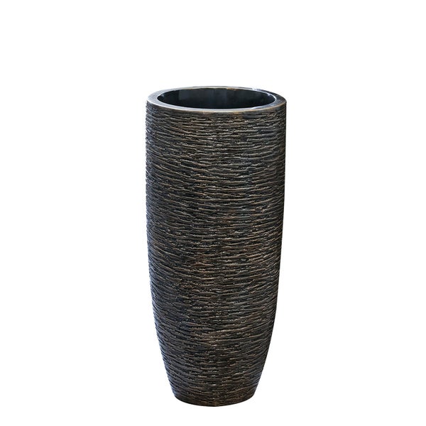 Übertopf XXL GILDE Höhe 90 cm bronzefarben Fiberglas, Kunstharz