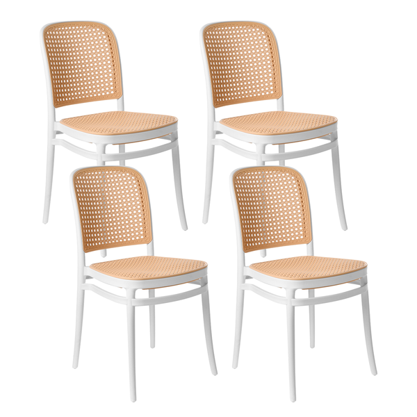 Esszimmerstuhl 4er Set PLOSE Weiß / Beige