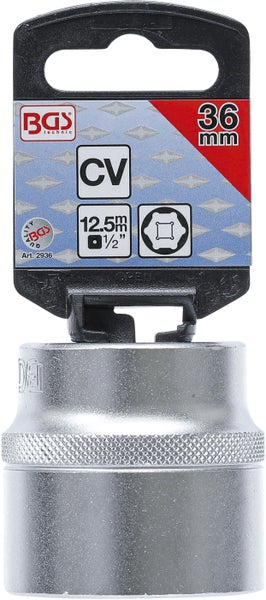 BGS Steckschlüssel-Einsatz Sechskant Antrieb Innenvierkant 12,5 mm (1/2) SW 36 mm - 2936
