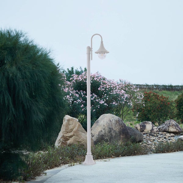 Lindby Mastleuchte außen Daphne (spritzwassergeschützt (Modern) in Weiß aus Aluminium (1 flammig, E27) - Kandelaber Außenleuchte