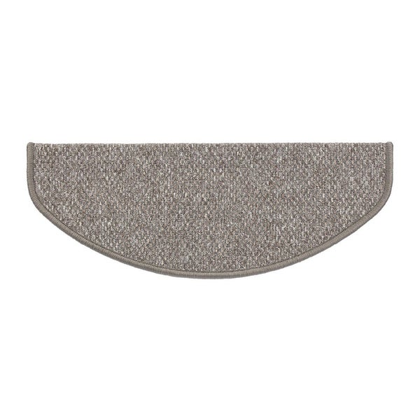 FLOORDIREKT Stufenmatte Ponto - Unempfindlich & Pflegeleicht - Grau - Halbrund - 23,5 x 65 cm