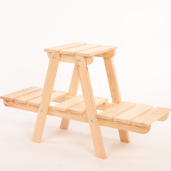 Blumenständer FLORACK HxBxT 45x74x25cm 3 Ablagen Kieferholz Natur unbehandelt