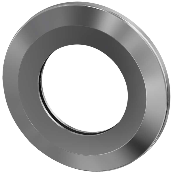 Runde Wandrosette aus Metall für Sanitäranschlüsse.