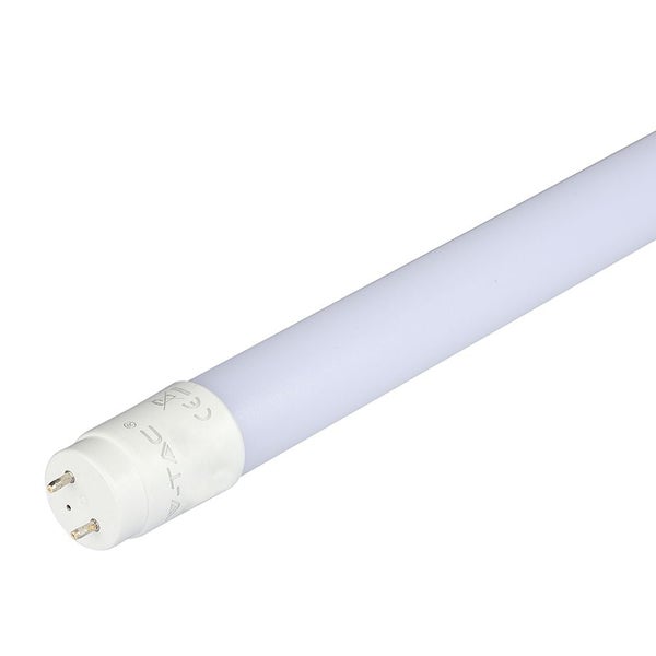 V-TAC LED-Röhre mit G13 Sockel und mattierter weißer Oberfläche.