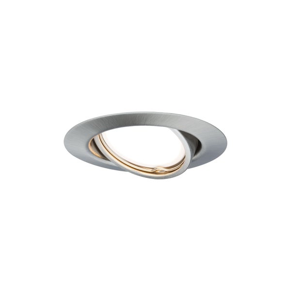 LED Einbauleuchte 3-Step-Dim Base Coin Basisset schwenkbar rund 90mm 20° Coin 3x5W 3x370lm 230V dimmbar 3000K Eisen gebürstet