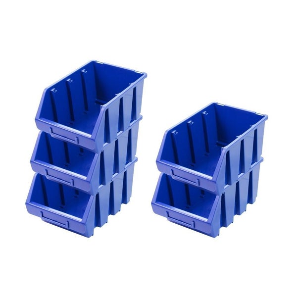 PROREGAL SuperSparSet 5x Sichtlagerbox 3 HxBxT 12,6 x 17 x 24 cm Polypropylen Blau