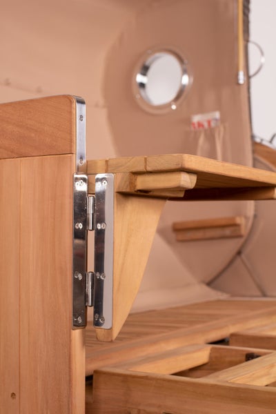 Strandkorb Rantum Grande XXL Teak Bullauge PE grey Dessin 500