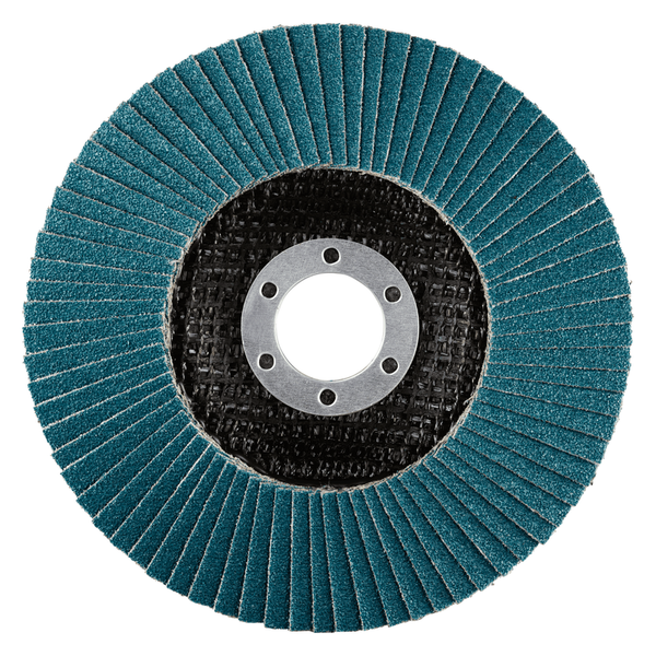 RHODIUS Fächerscheibe LSZ F2, 5 Stück, 125 x 22,23 mm, Korn 60, für Edelstahl, Stahl, Metall, ALPHAline