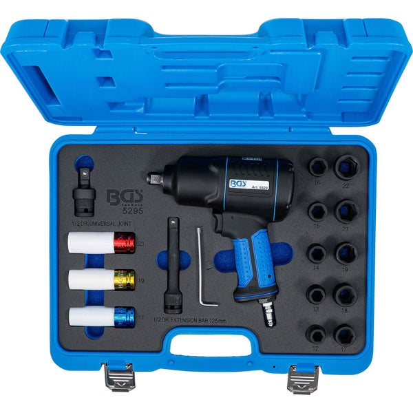 BGS Technik Druckluft-Schlagschrauber Set im blauen Koffer