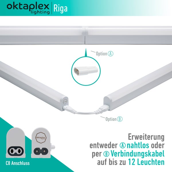 Oktaplex Riga LED Unterbauleuchte Küche 84cm warmweiß 3000K 13W mit Schalter