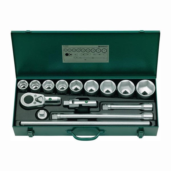 Stahlwille Steckschlüsselsatz 55/9/6N 15tlg. 3/4″ SW 32-60 mm Anzahl Zähne 36 6-kant - 96050103