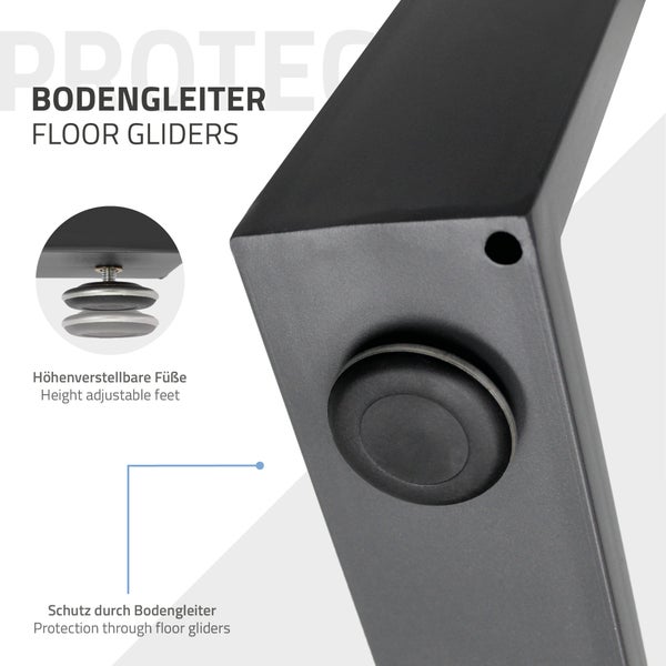ECD Germany 2x Tischbeine 40x43 cm, Anthrazit, pulverbeschichteter Stahl, Industriedesign, Vierkantprofilen, Metall Tischkufen Tischuntergestell Tischgestell Möbelfüße Bankkufen Bankgestell Bankbeine