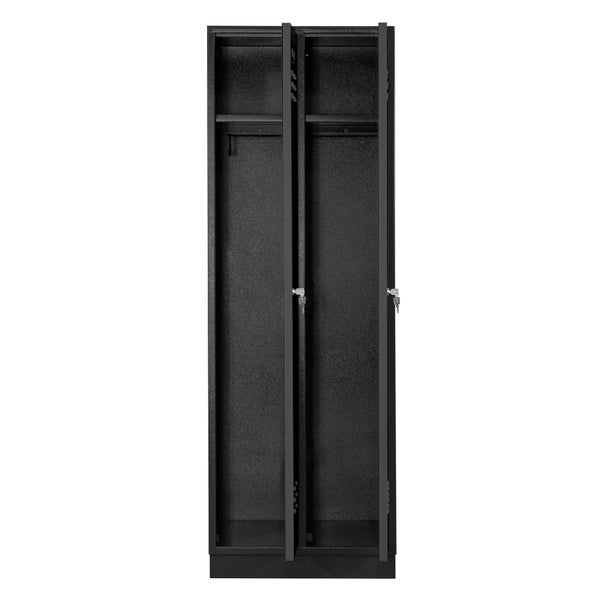 PROREGAL Garderobenschrank Ermine mit 2 Türen | HxBxT 178x60x50cm | Anthrazitgrau | Spind, Aufbewahrungsspind, Arbeitsschrank