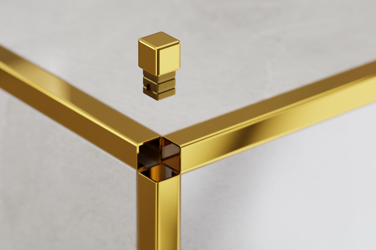 Verbindungselement und Profilschiene in Gold