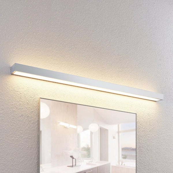Lindby LED Wandleuchte, Wandlampe Bad Layan (spritzwassergeschützt (Modern) in Chrom aus Metall (1 flammig ) - Wandleuchten Spiegelleuchte Badezimmer Wandbeleuchtung Badezimmerleuchte