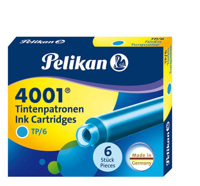 Pelikan Tintenpatronen 4001® Set enthält 6 Standard-Patronen, Türkis