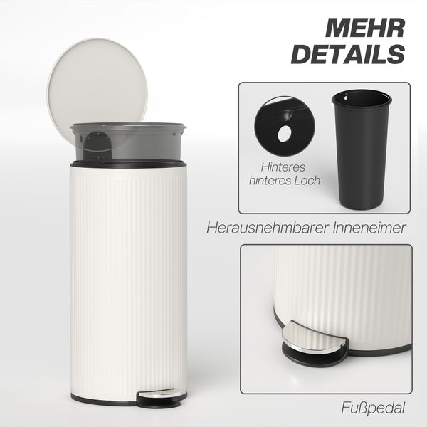 Treteimer mit herausnehmbarem Inneneimer und Fußpedal