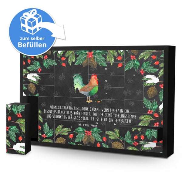 Mr. & Mrs. Panda Befüllbarer Adventskalender Hahn Korn - Schwarz