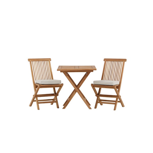 Kenya Gartenset Tisch 70x70cm natur, 2 Stühle natur. 70 X 70 X 75 cm