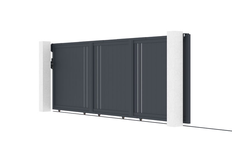Schiebetor 5m GIONA H.160 graues Aluminium