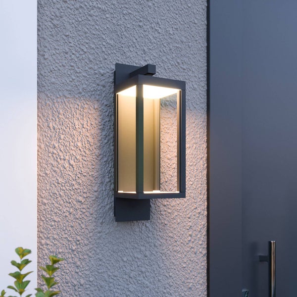 Lucande Smarte LED Wandlampe aussen dunkelgrau, steuerbar per Tuya App dimmbar Lichtfarbe anpassbar Wandleuchte außen Außenleuchte Außenlampe