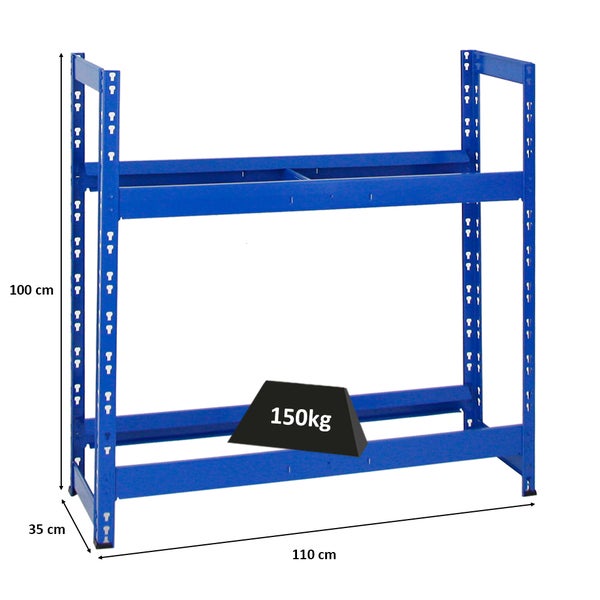 PROREGAL Reifenregal Tiger HxBxT 100 x 110 x 35 cm bis zu 8 Reifen auf 2 Ebenen Blau