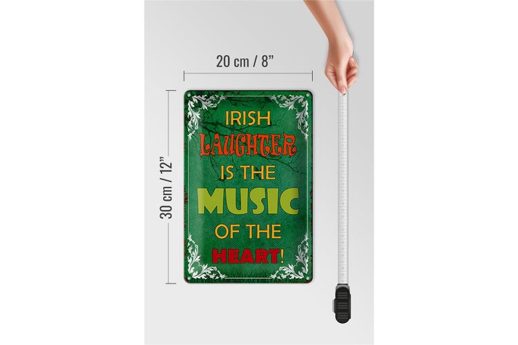 Blechschild Spruch 20x30cm irish laughter is the music of