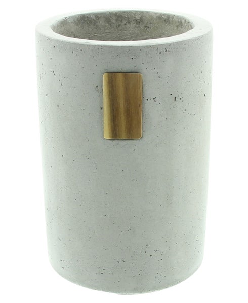 FRANK FLECHTWAREN | Dekovase Tube, BETON, HOLZ, Ø 18 x 27 cm