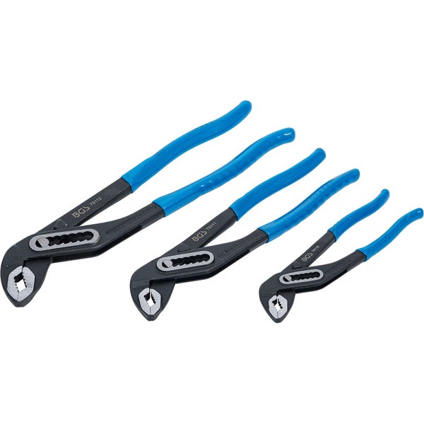 Drei Wasserpumpenzangen der Marke BGS in verschiedenen Größen