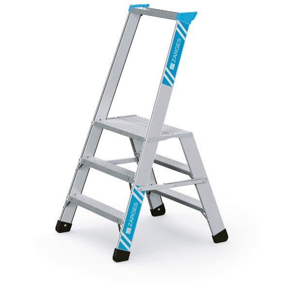 Zarges Logo Aluminium-Stufenleiter mit drei Stufen