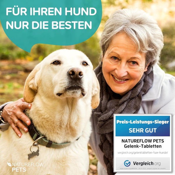 Gelenktabletten Hunde – Test SEHR GUT Made in Germany mit Grünlippmuschel, MSM und Teufelskralle - Keine Kapseln, hohe Akzeptanz Gelenktabletten Hund - 100 Stück