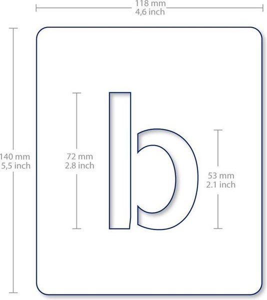 QBIX Buchstabenschablonen Set - 11,8 x 14 cm - Komplettes Alphabet klein