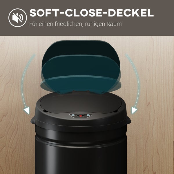 Abfalleimer mit Soft-Close-Deckel für geräuschloses Schließen