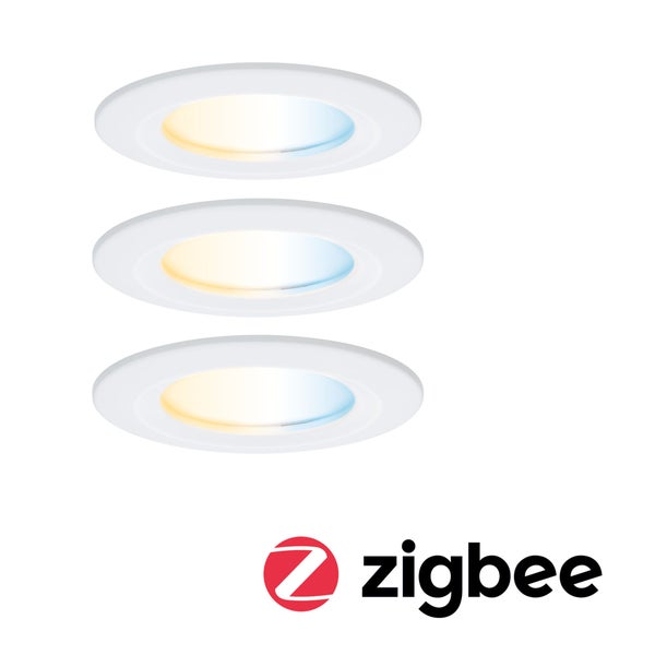 LED Einbauleuchte Nova Coin IP44 rund 78mm Tunable White 3x6W 3x530lm 230V Weiß matt Aluminium