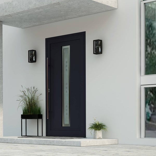 Arcchio Wandleuchte außen Ismera mit Bewegungsmelder (Modern) in Schwarz aus Aluminium (1 flammig, E27) - Wandlampe für Außenwand/Hauswand Haus Terrasse und Balkon Licht nach oben & unten