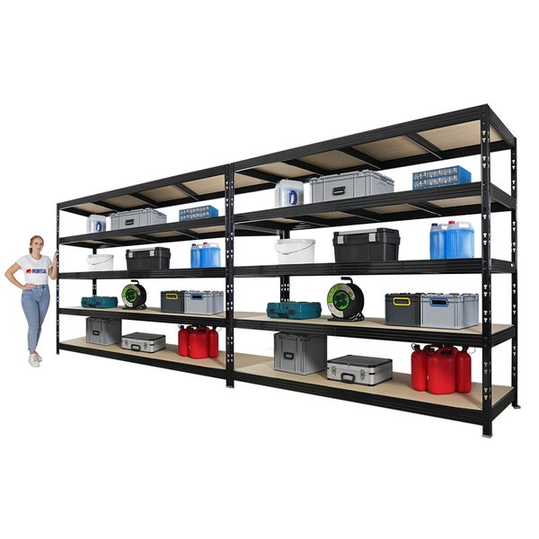 Vielseitiges Regalsystem mit mehreren Ebenen zur Lagerung verschiedener Gegenstände.