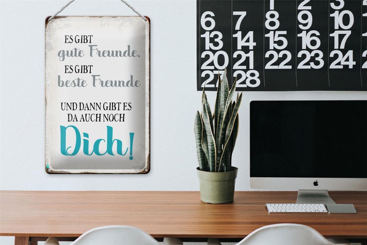Blechschild Spruch 20x30cm gibt gute Freunde auch noch Dich