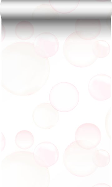 Origin Wallcoverings Tapete Luftblasen Weiß, Puderrosa und Pfirsichorange - 53 cm x 10.05 m - 337214