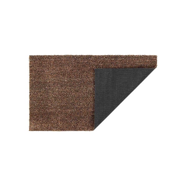 Brauner Teppich mit gekräuselter Oberfläche und rutschfester Rückseite