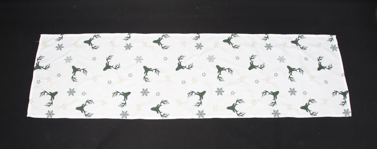 FRANK FLECHTWAREN | Tischläufer Winterhirsch, 40 x 140 cm, POLYESTER
