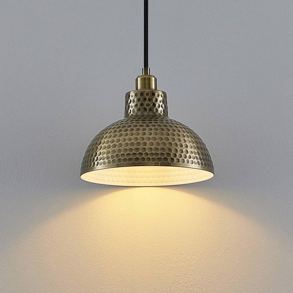 Lindby Pendelleuchte Zelotta (Retro, Vintage Antik) in Bronze aus Metall (1 flammig E27) - Deckenlampe Esstischlampe Hängelampe Hängeleuchte Wohnzimmerleuchte