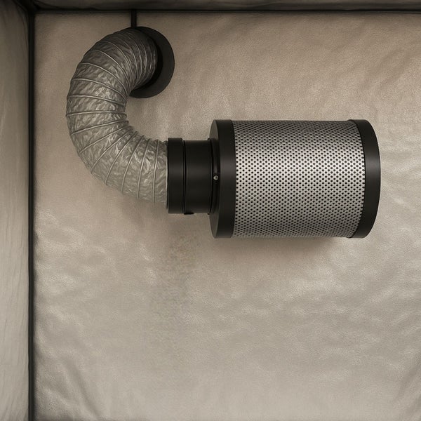 Aktivkohlefilter mit Lüftungsschlauch für Growbox