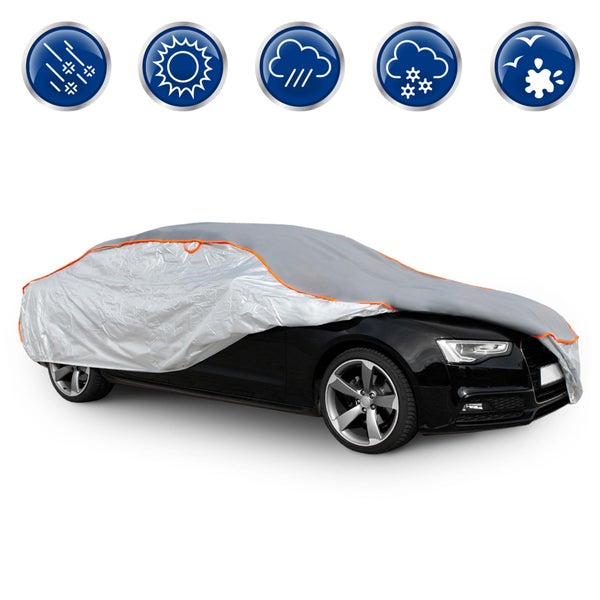 ECD Germany Auto Hagelschutz Abdeckplane Kombi Größe XXL 535x180x132 cm, UV-Schutz Wasserdicht Atmungsaktiv Staubdicht Wasserabweisend, Autogarage Vollgarage Hagelschutzplane Autoplane Autoabdeckung