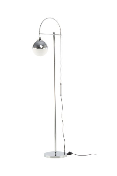 Klassische Stehlampe in Silber, Wohnzimmer Lampe Glas Kugel 160 cm | Wohnzimmer Esszimmer Leuchte
