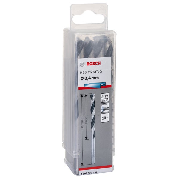 Bosch HSS PointTeQ Metallbohrer Set, Durchmesser 8,4 Millimeter, 10 Stück im Set