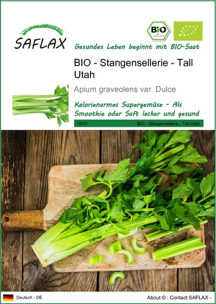 SAFLAX  - BIO - Stangensellerie - Tall Utah - Apium graveolens var. Dulce - 500 Samen