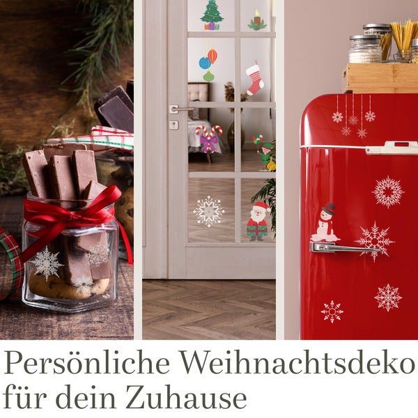 200 Fensterbilder Weihnachten Schneeflocken - Weihnachtsdeko Fenster Selbstklebend - Wiederverwendbare Fenster Aufkleber - Weihnachten Fenster Deko - Fensterbilder Weihnachten