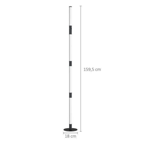 Stehleuchte mit einer Höhe von 159,5 cm und einem Durchmesser von 18 cm.